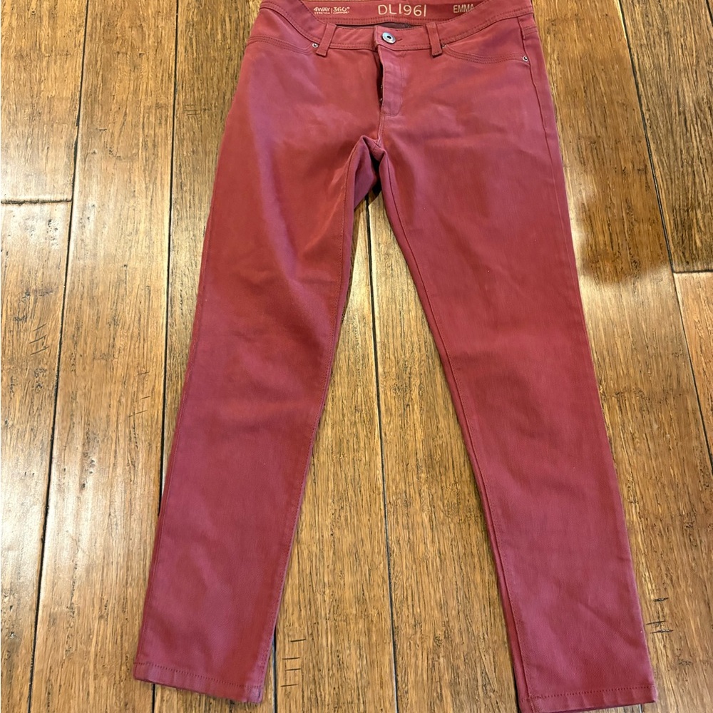 DL1961 Burgundy Slim Fit Jeans